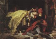 Alexandre  Cabanel The Death of Francesca da Rimini and Paolo Malatesta oil painting artist